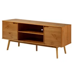 Solid Wood Mid-Century Modern TV Stand For TVs Up To 65" - Saracina Home 26 Solid Wood Mid-Century Modern TV Stand For TVs Up To 65" - Saracina Home -Living Room Furniture Store GUEST fd509bbf 79ac 4220 8d53 15707906feef