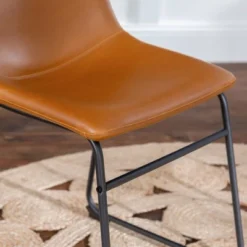 Set Of 2 Laslo Modern Upholstered Faux Leather Dining Chairs - Saracina Home -Living Room Furniture Store GUEST fe245bc2 14e4 4821 9570 ac728abc73e4