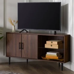 Contemporary Corner TV Stand For TVs Up To 55" Dark Walnut - Saracina Home 15 Contemporary Corner TV Stand For TVs Up To 55" Dark Walnut - Saracina Home -Living Room Furniture Store GUEST ffac103c e71b 46c3 a56d 91ed3cf73330